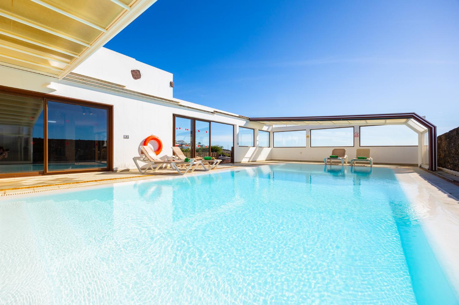 Private pool and terrace with sea views