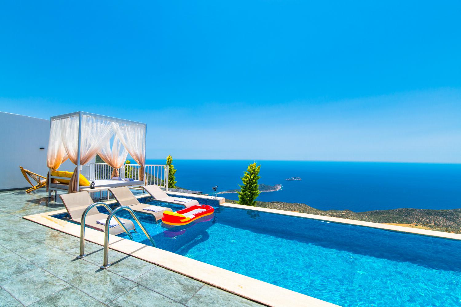 ,Beautiful villa with private pool and terrace with panoramic sea views