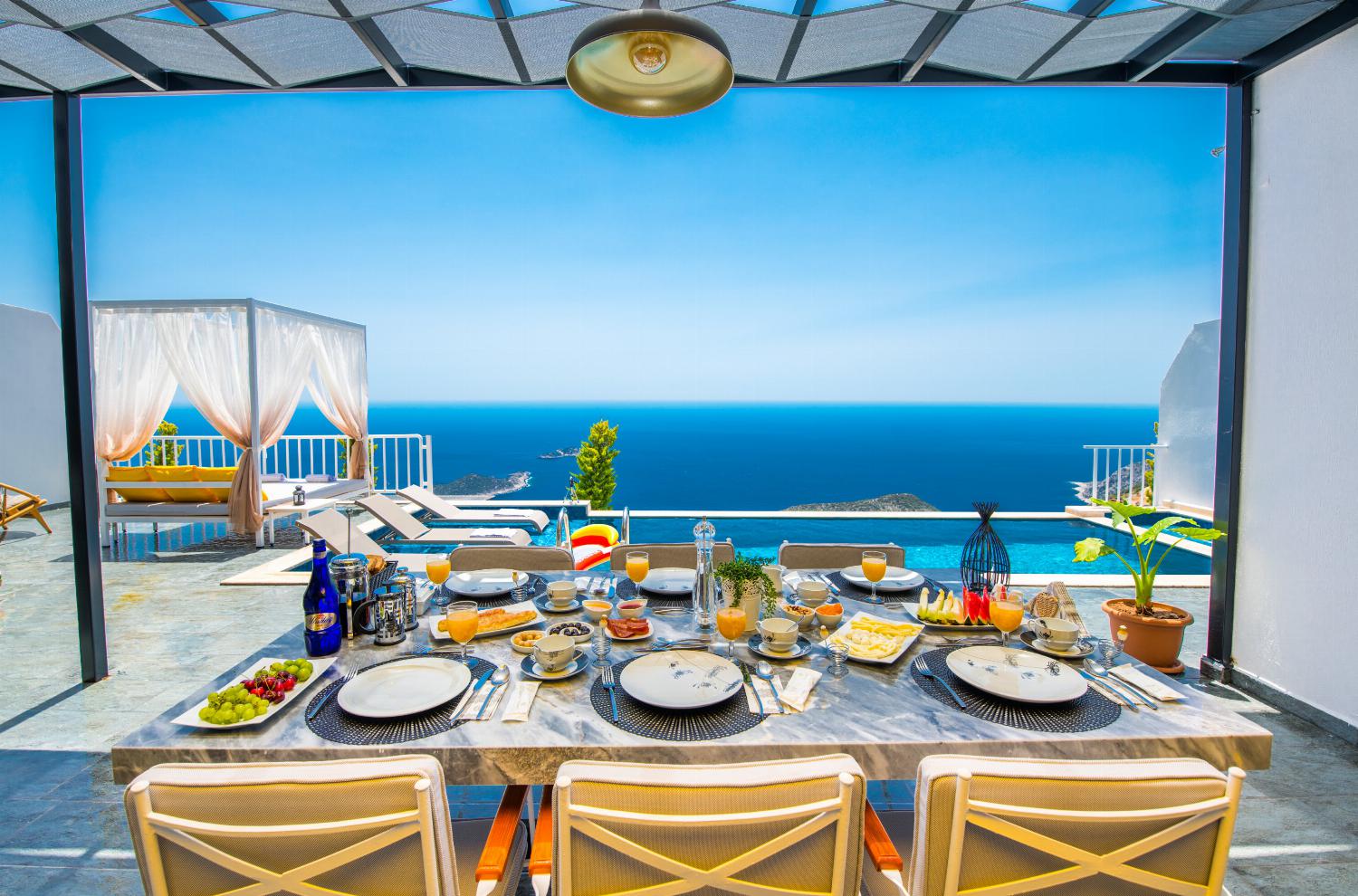 Terrace with panoramic sea views