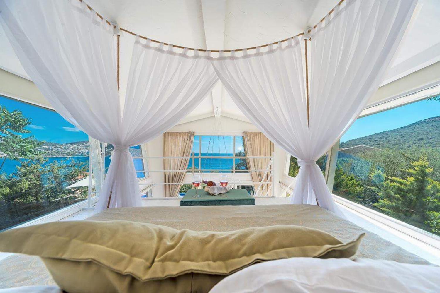 Double bedroom with panoramic sea views