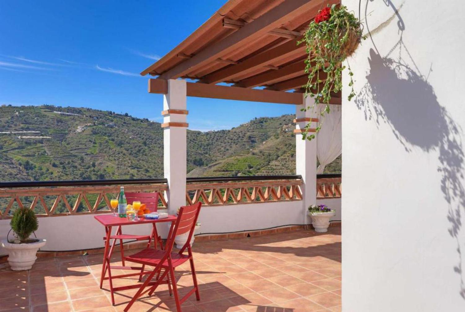Sheltered terrace with panoramic view