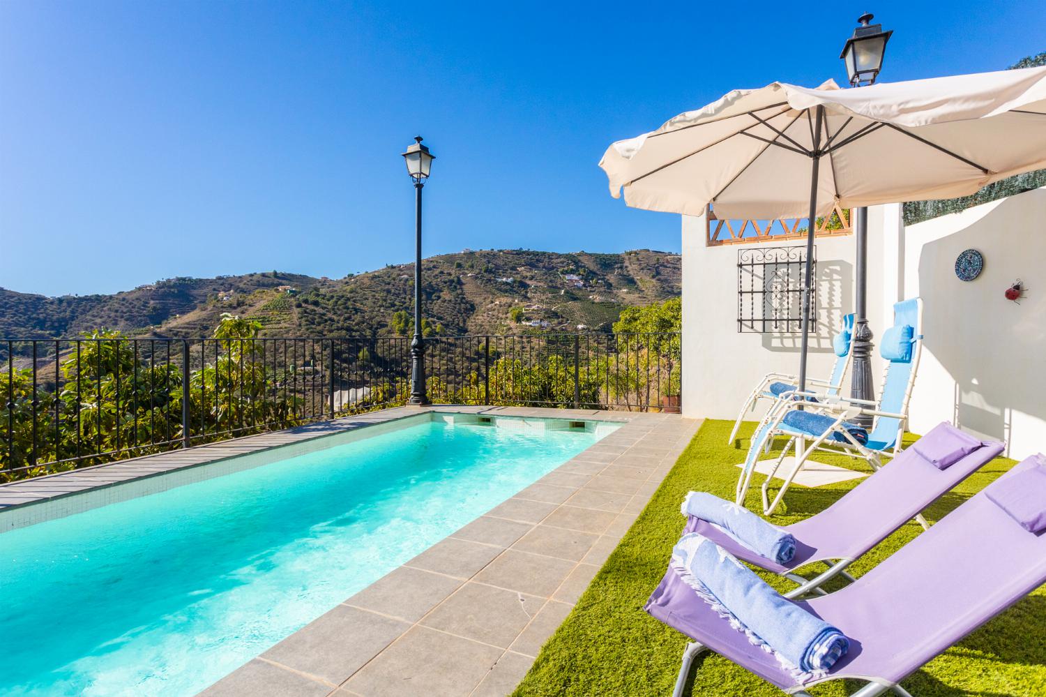 Private pool and terrace with sea views
