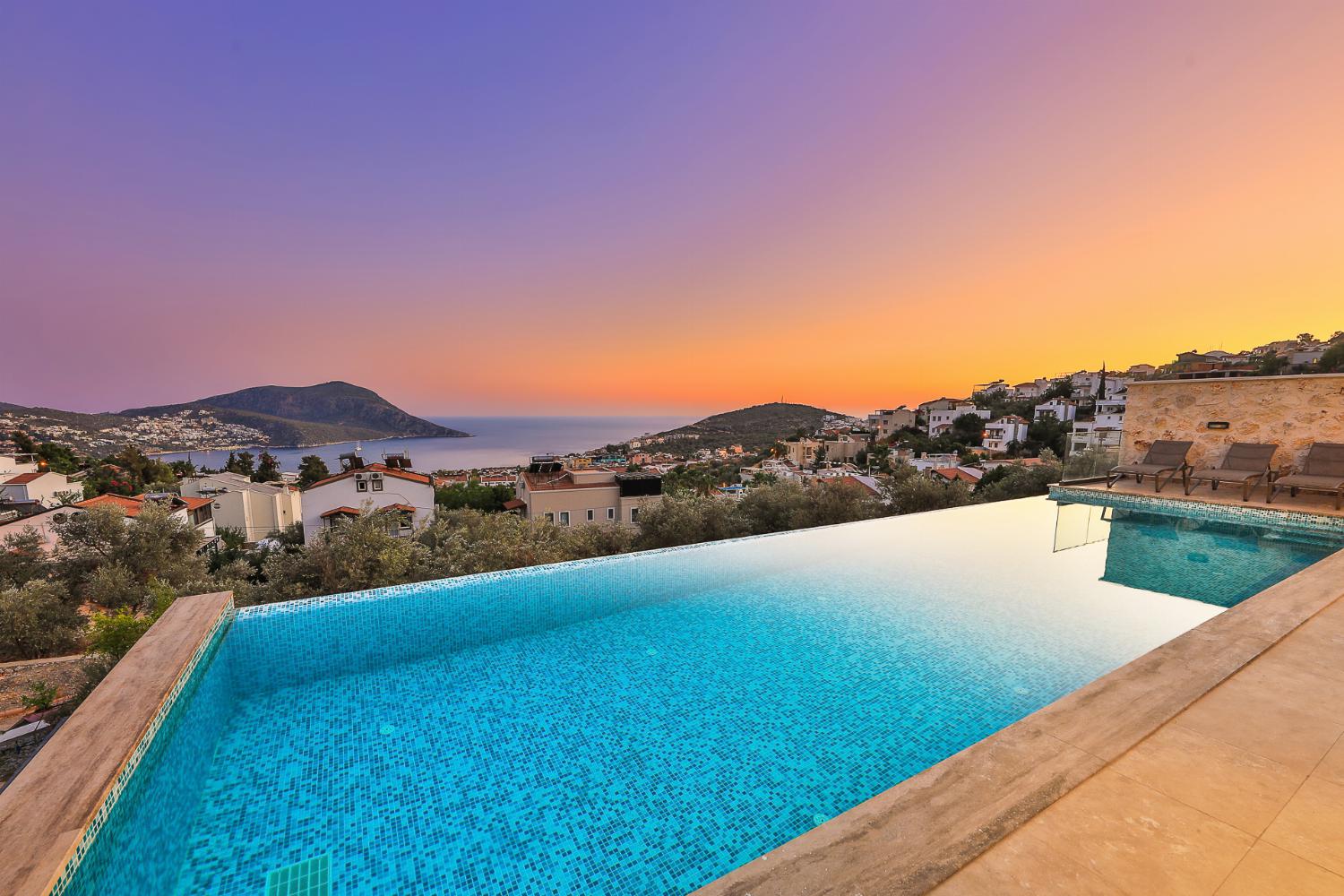 Private pool and terrace with panoramic sea views
