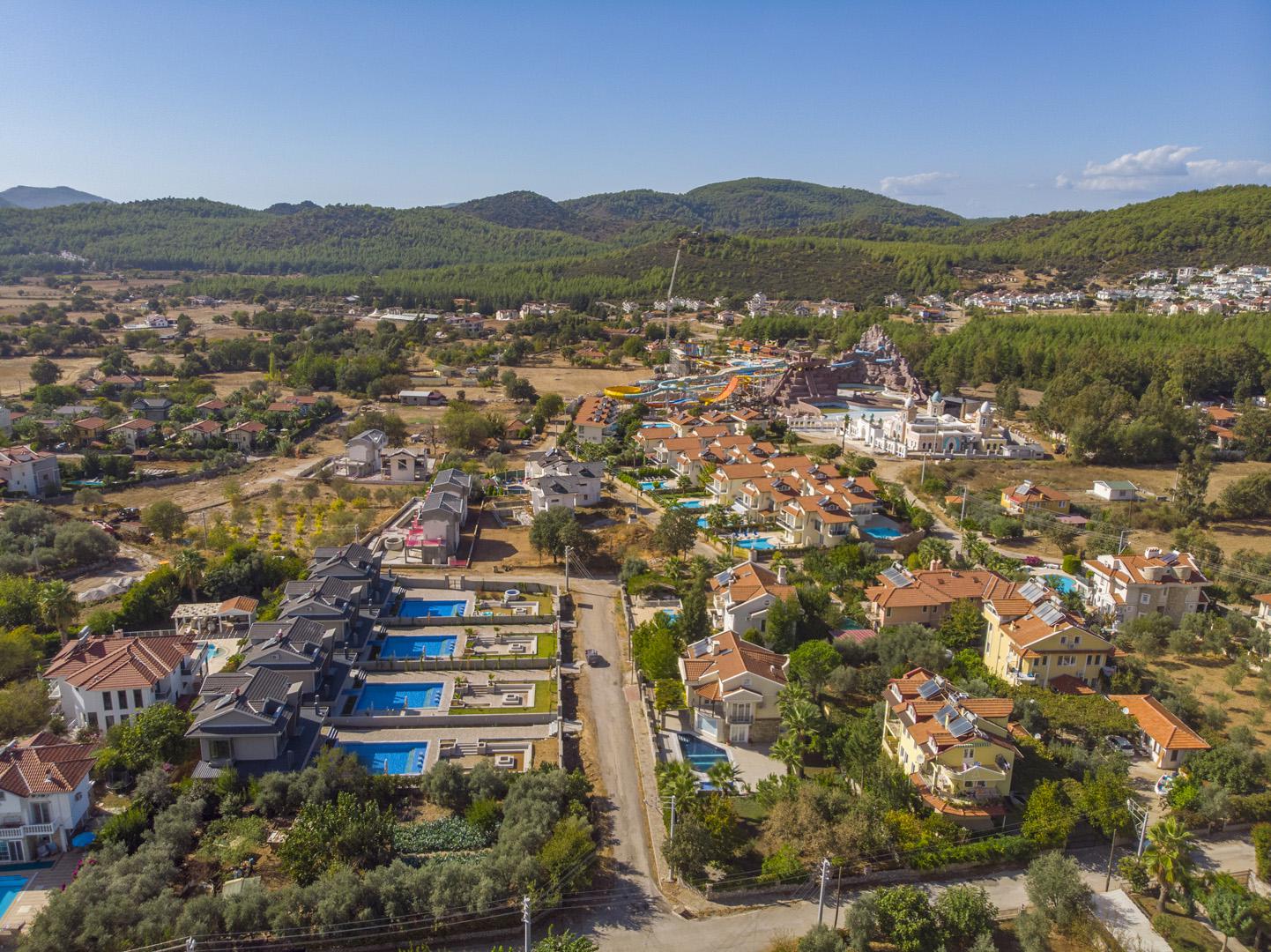 Aerial view of the villa