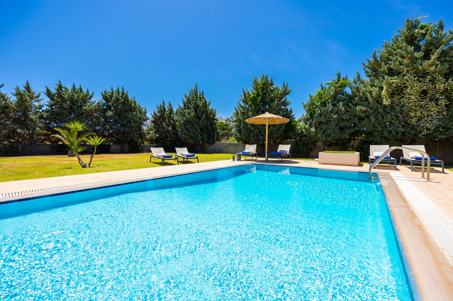 Private pool, terrace, and garden