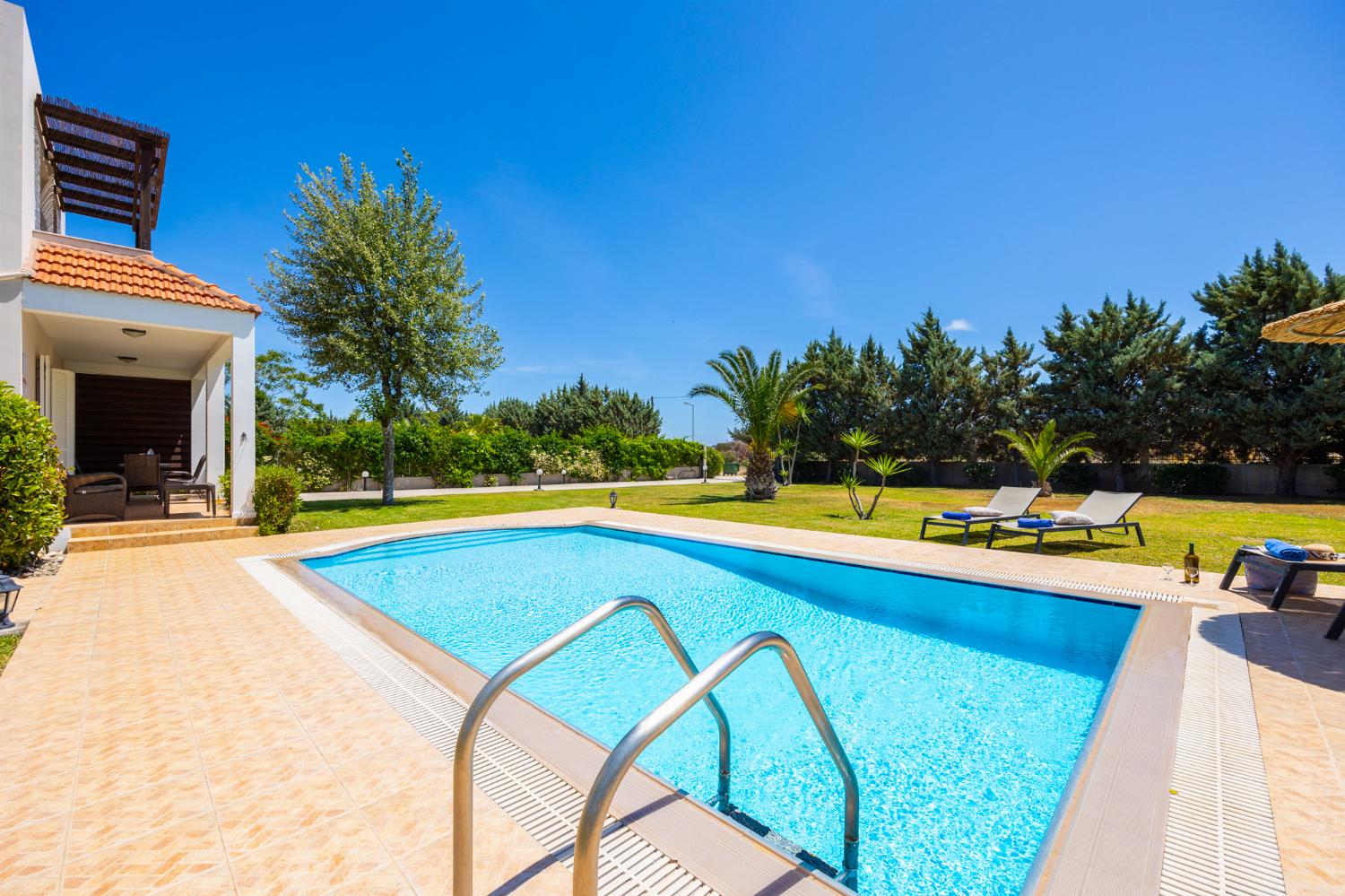 Private pool, terrace, and garden