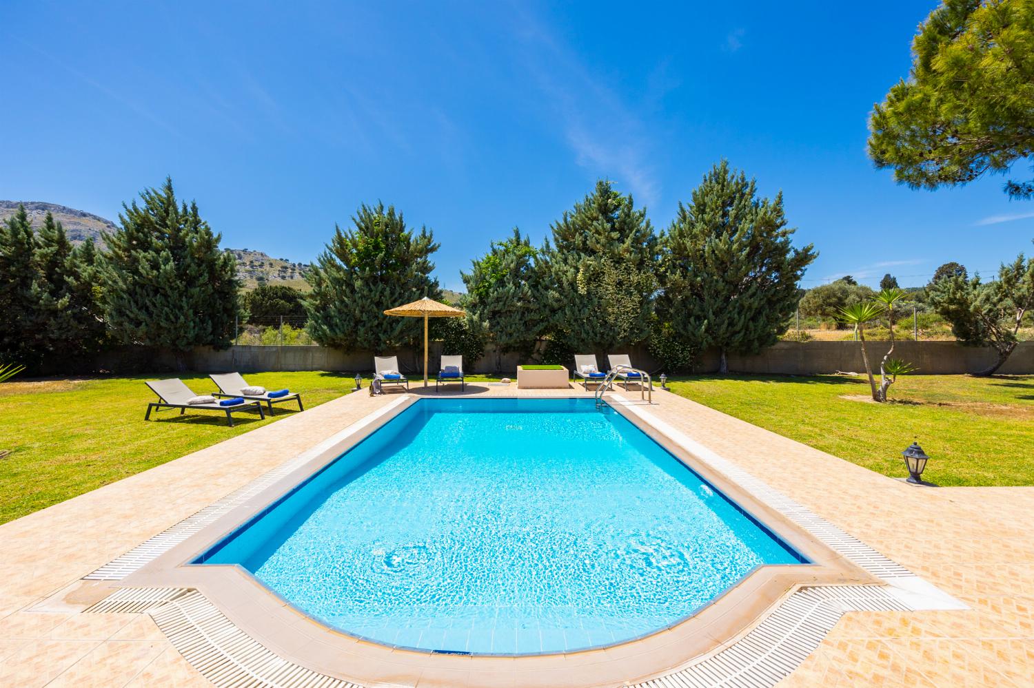 Private pool, terrace, and garden