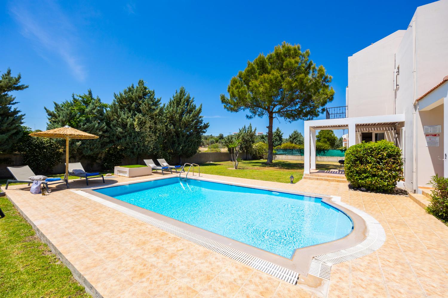 Private pool, terrace, and garden