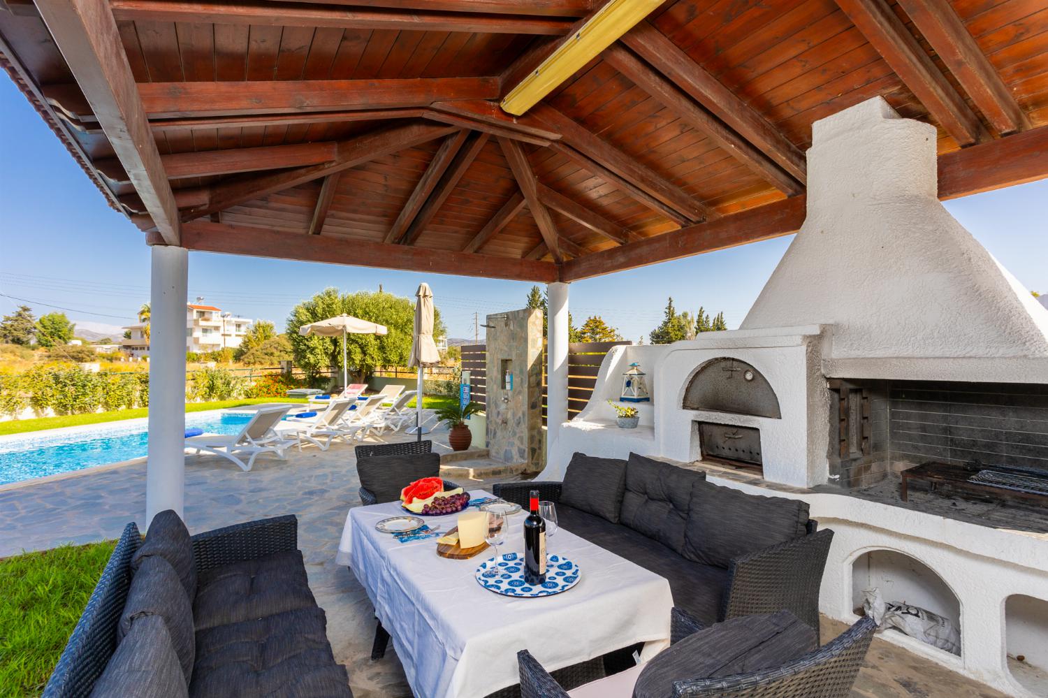 Sheltered terrace area with BBQ