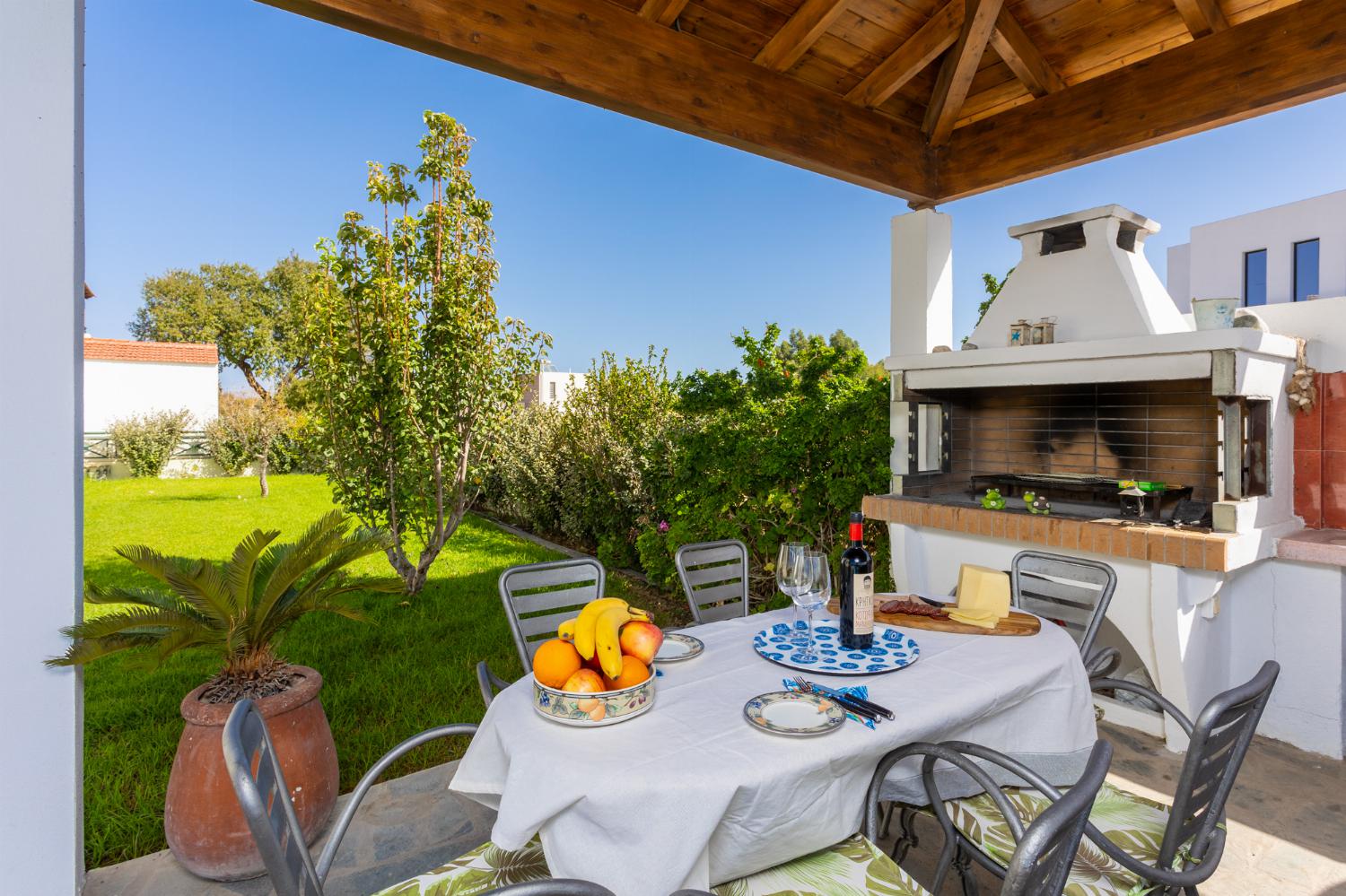 Sheltered terrace area with BBQ