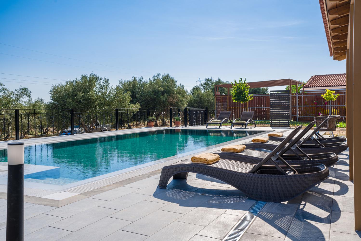 Private pool and terrace with panoramic views