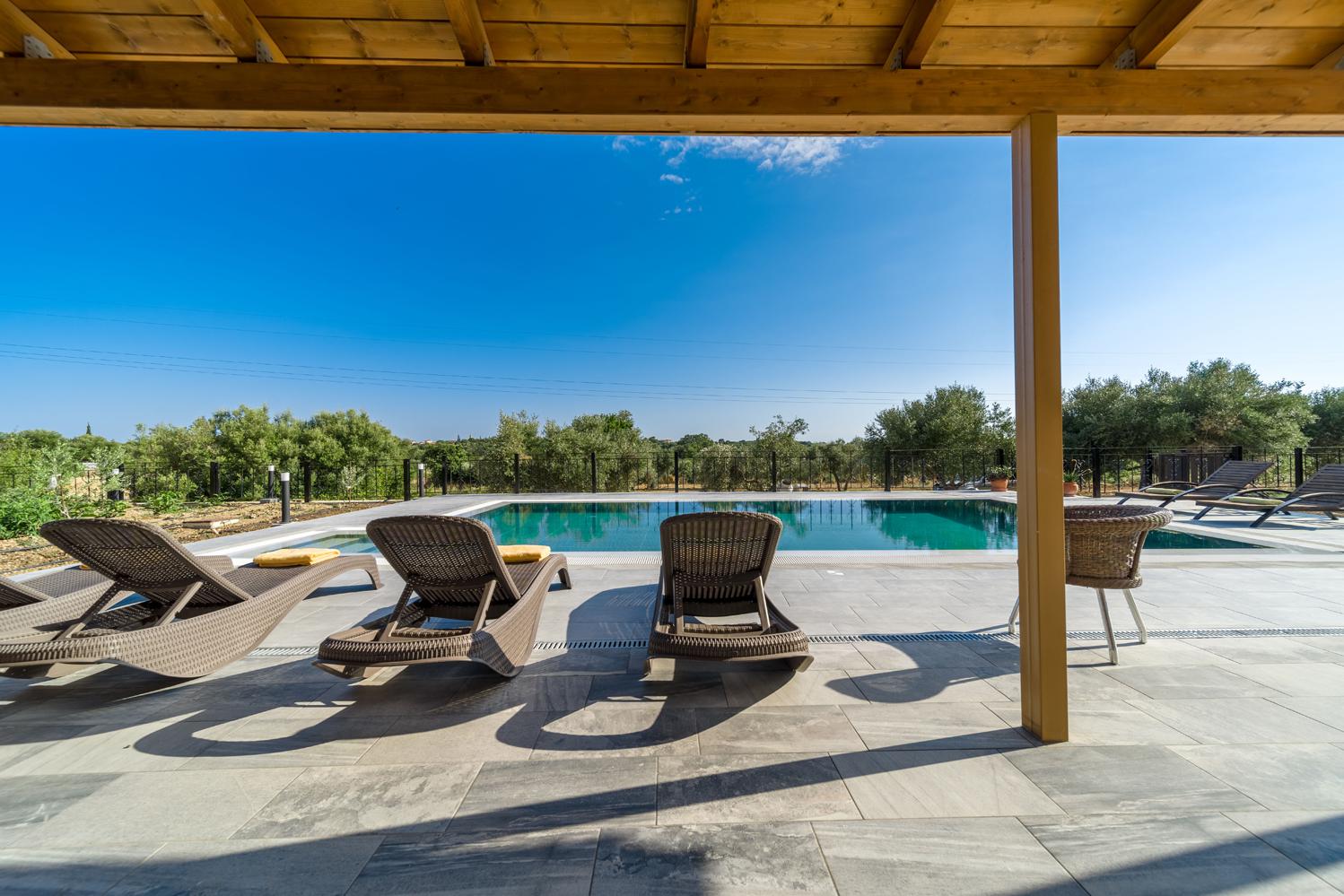 Sheltered terrace area with panoramic views