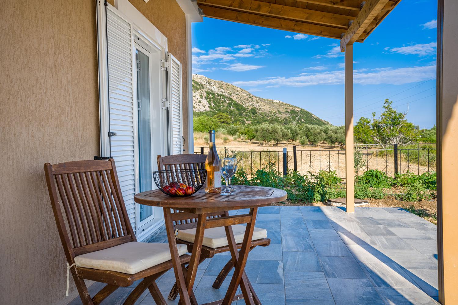 Sheltered terrace with panoramic views