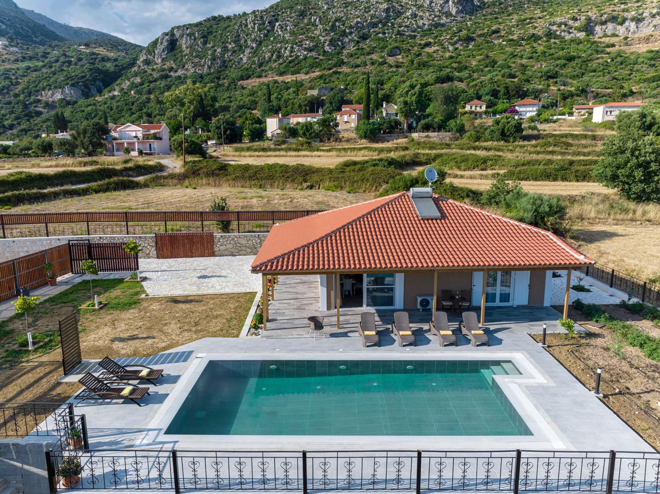 Aerial view showing location of Villa Rudi
