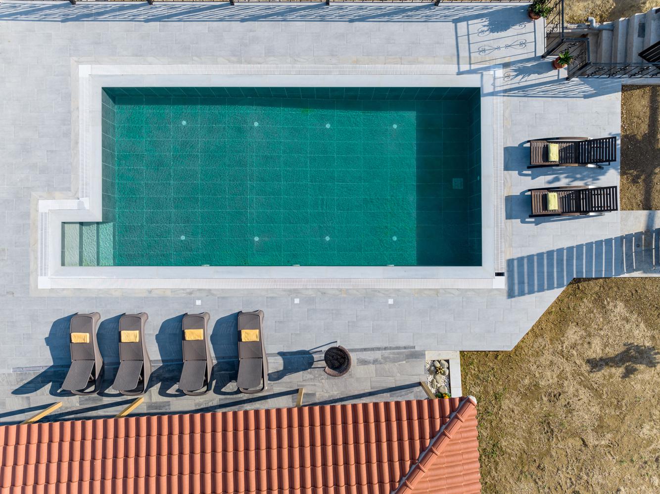 Aerial view of the pool in Villa Rudi