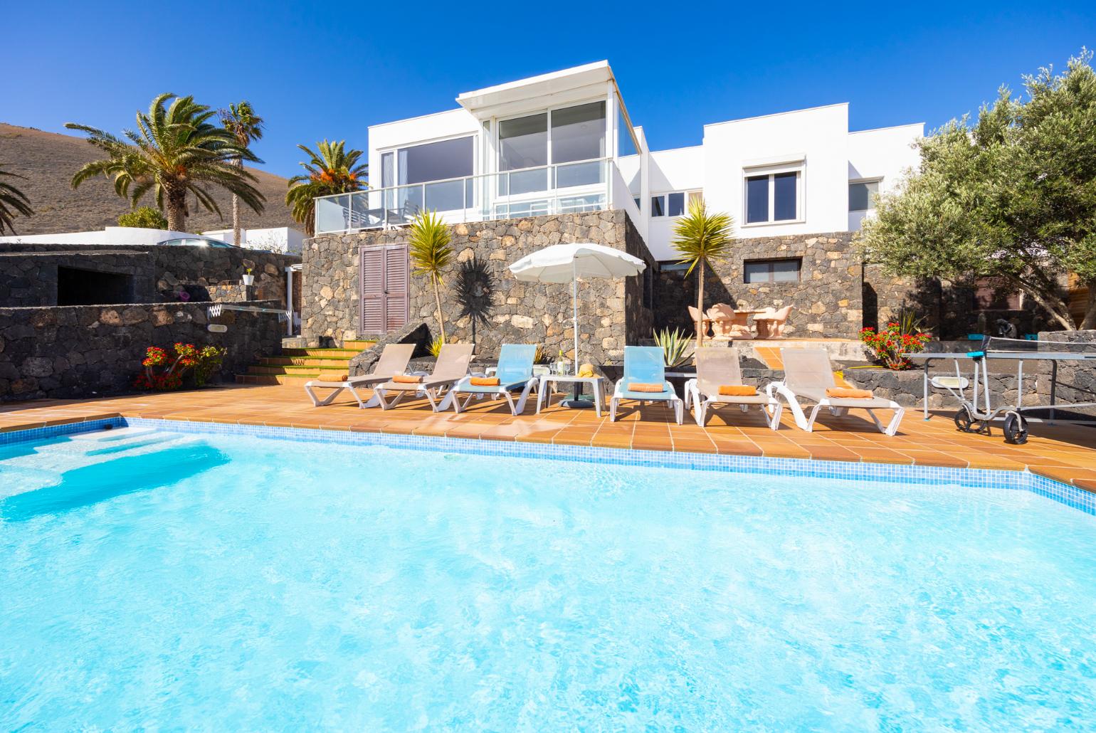 ,Beautiful villa with private pool and terrace with sea views