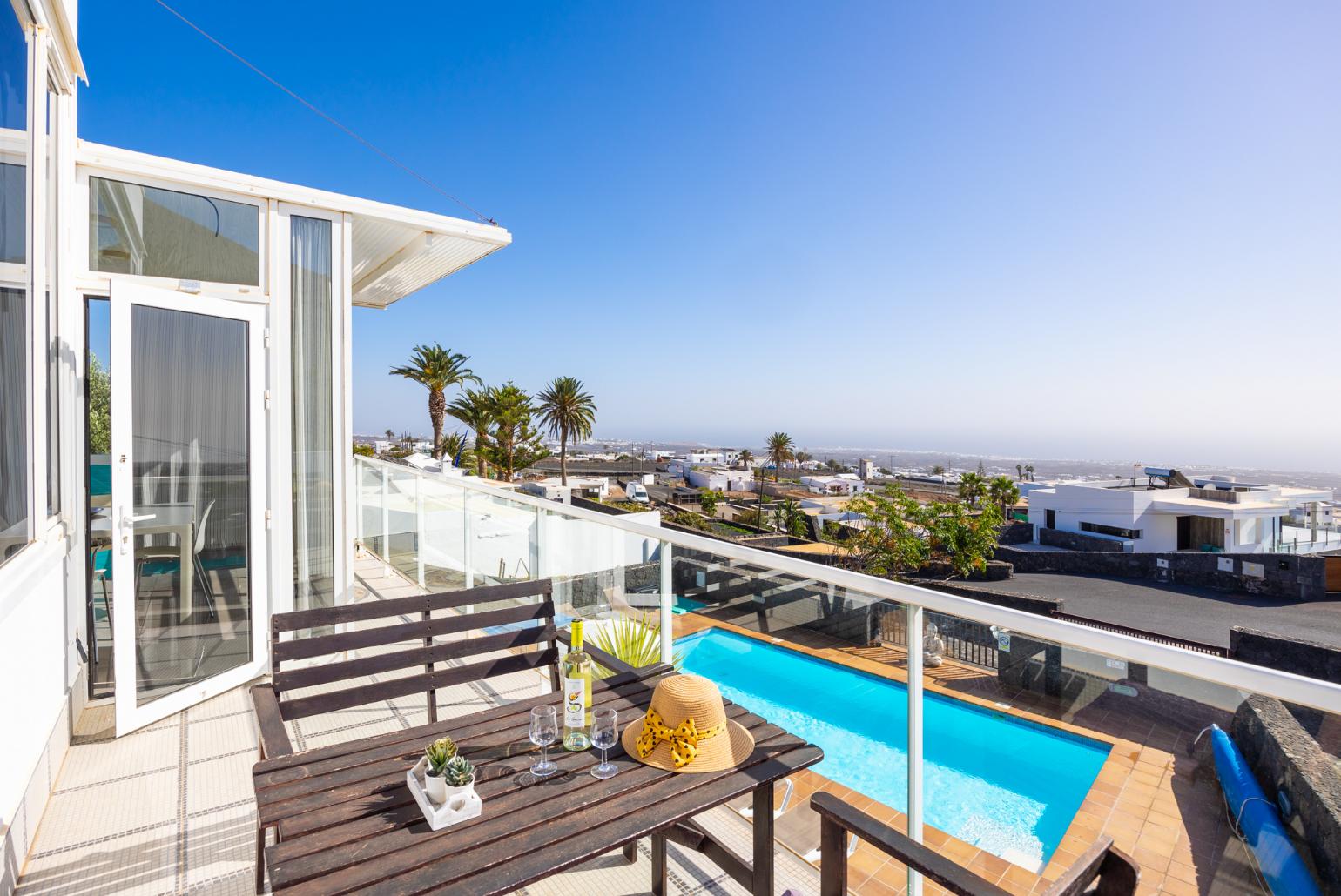 Balcony with sea views