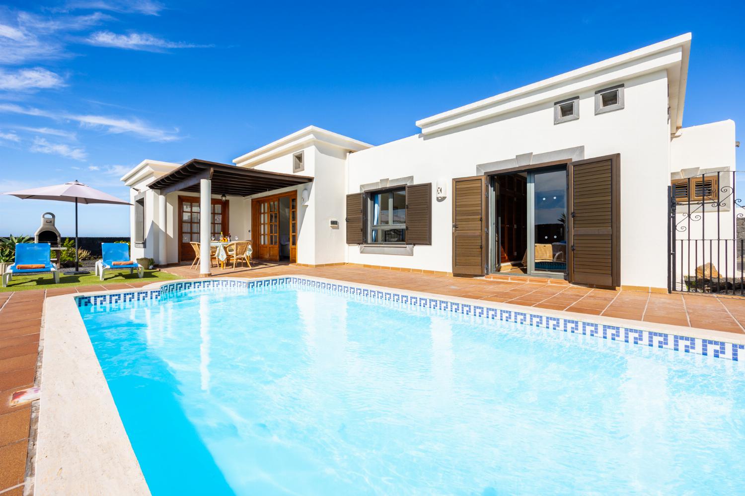 ,Beautiful villa with private pool and terrace with sea views