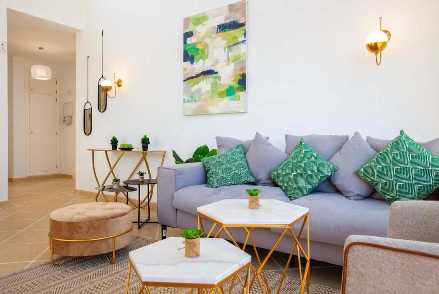 Living room with comfortable sofas