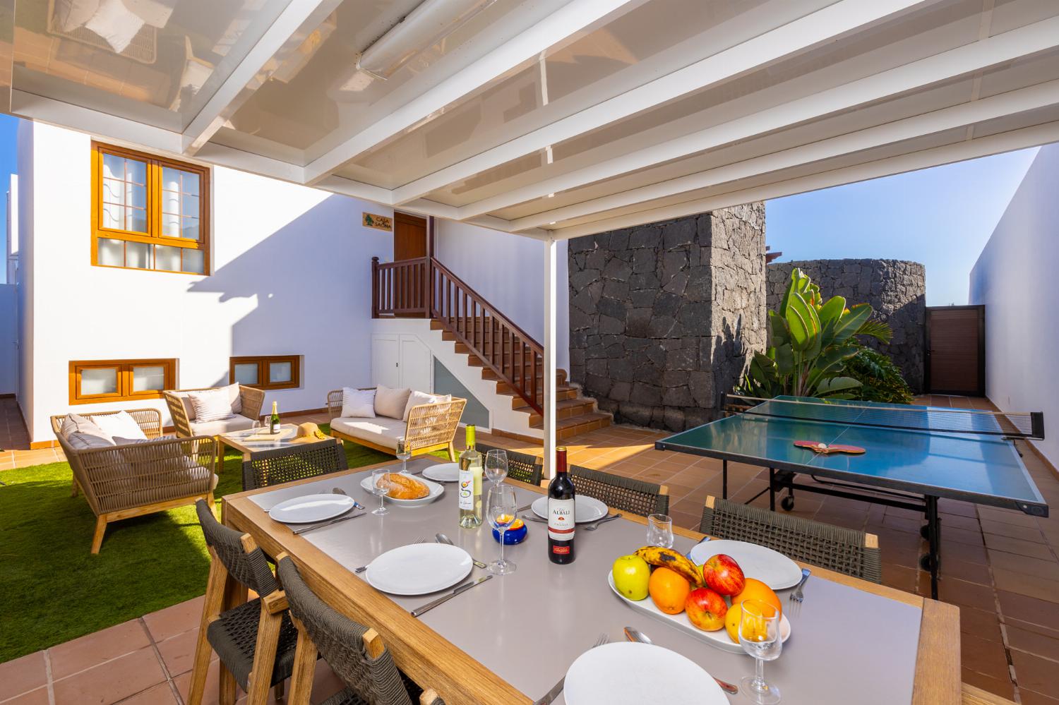 Sheltered terrace area