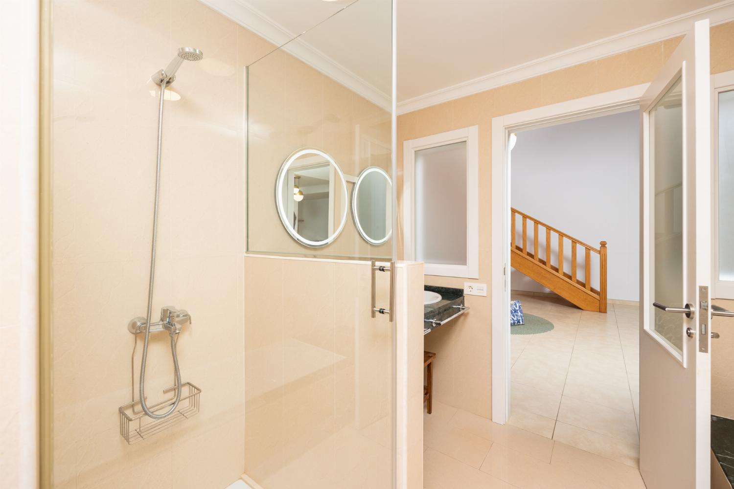 Family bathroom with bath and shower