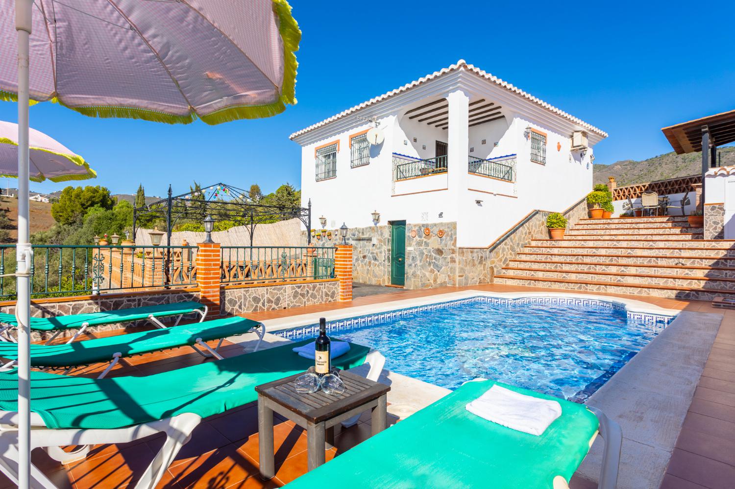 Private pool and terrace with sea views