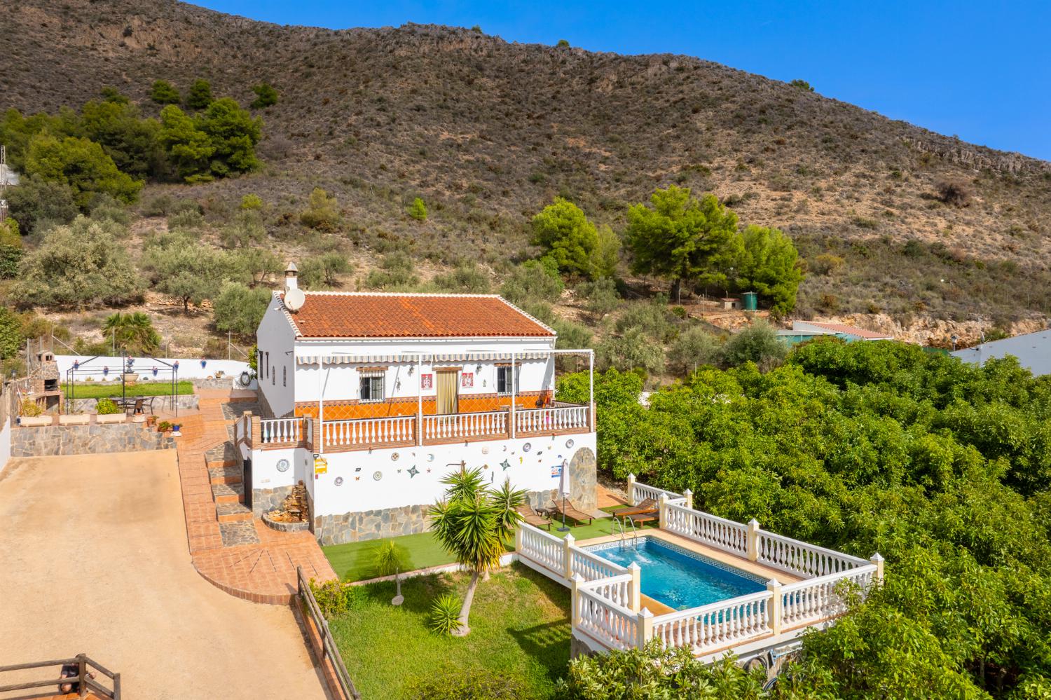 ,Beautiful villa with private pool and terrace with panoramic sea views