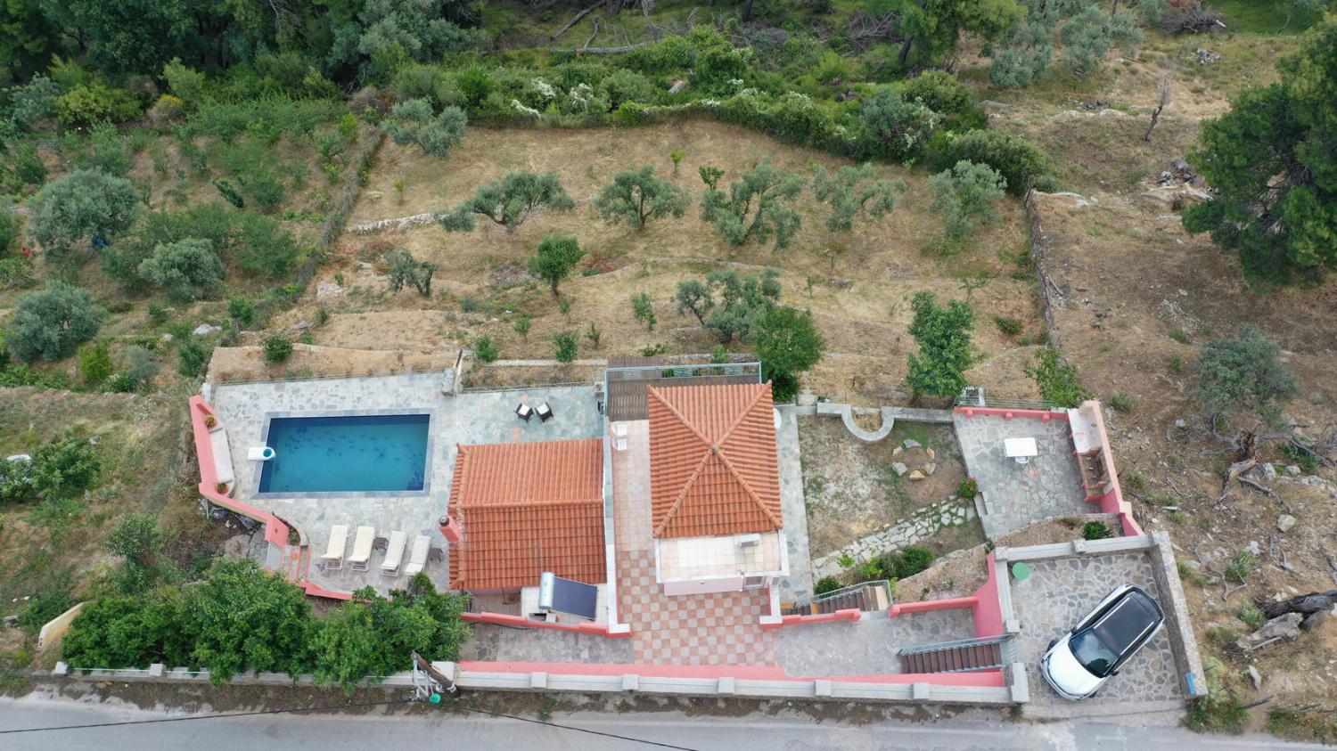 Aerial view showing location of Villa Margarita