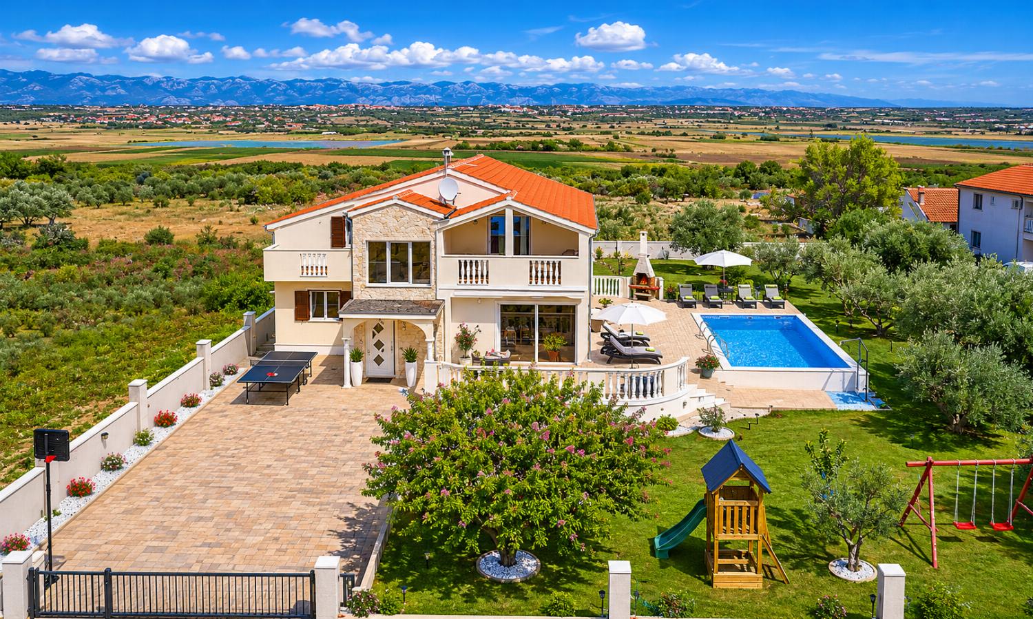 ,Aerial view of Villa Maslina
