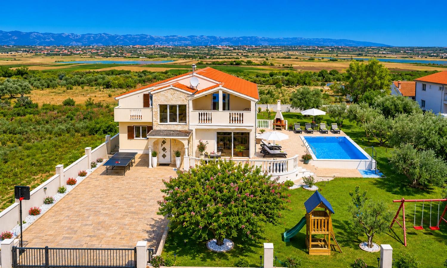,Aerial view of Villa Maslina