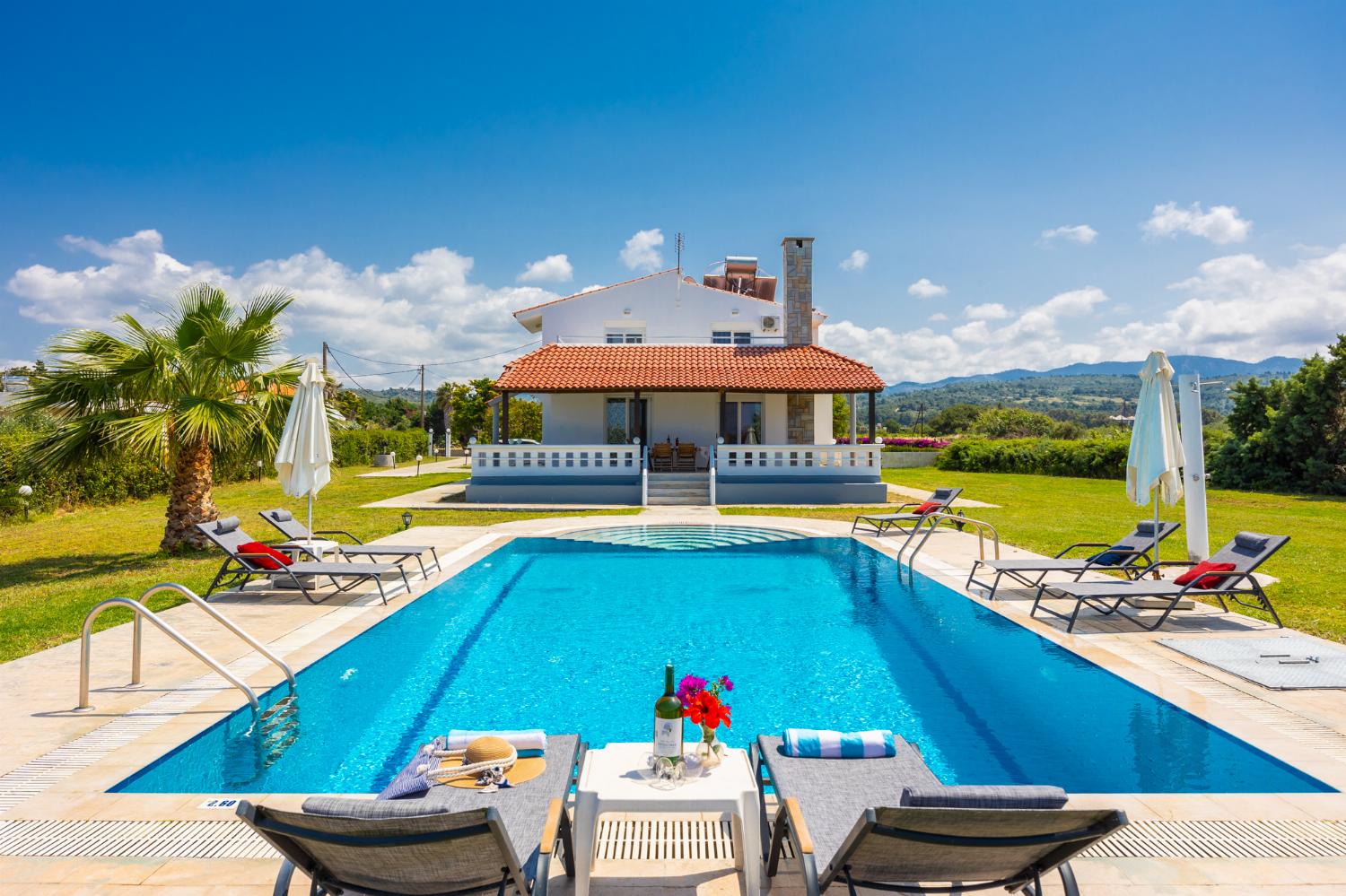 Beautiful villa with private pool, terrace, and garden with sea views