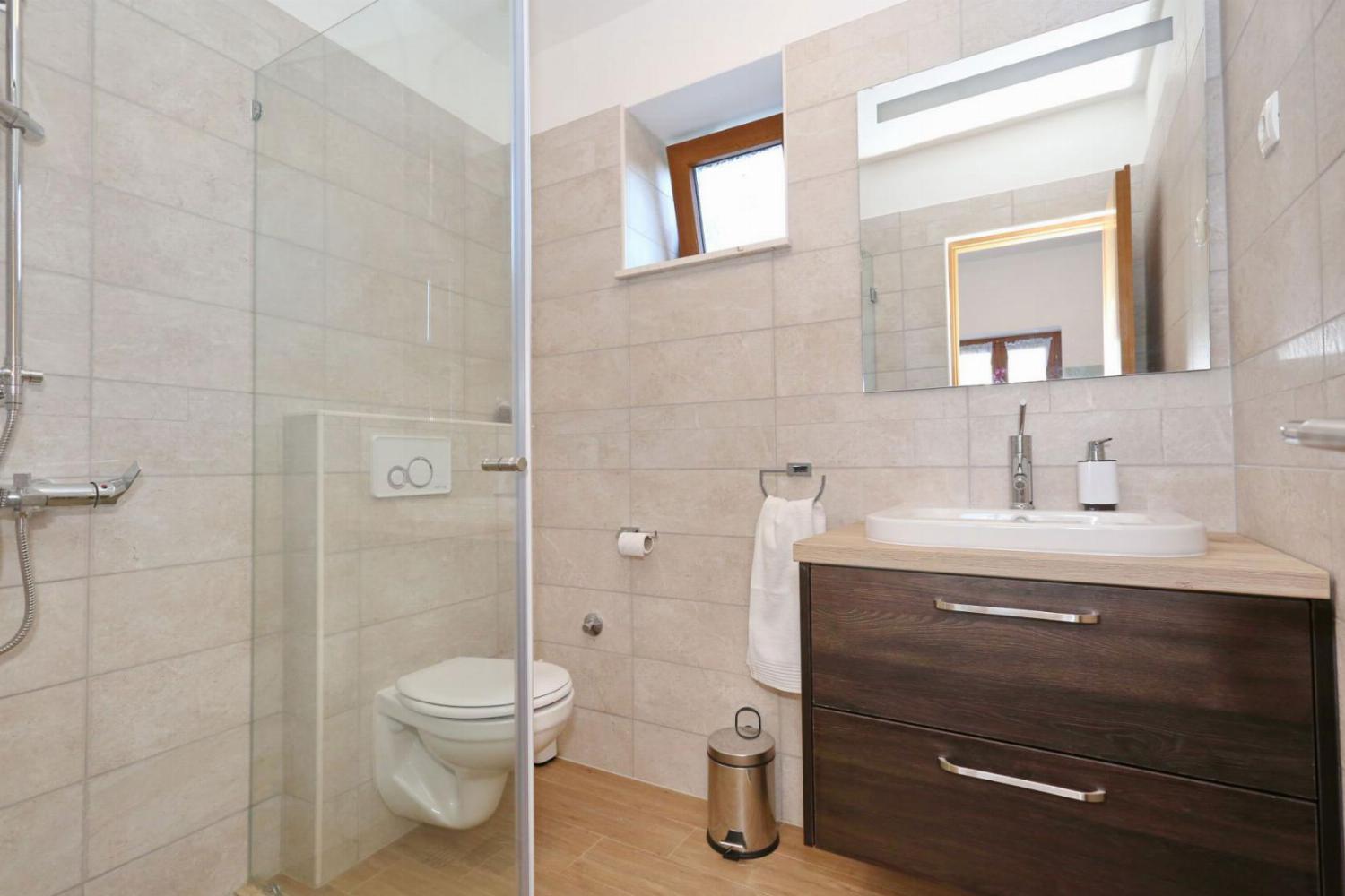En suite bathroom with shower and WC
