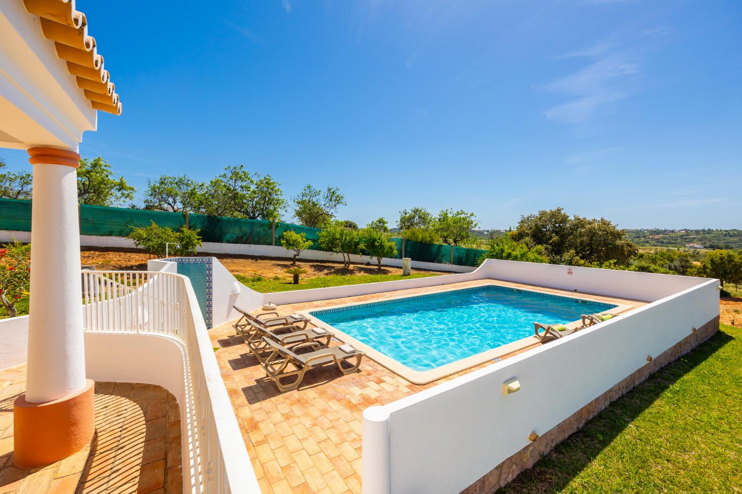 Private pool, terrace, and garden
