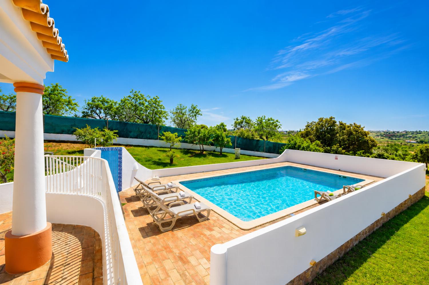 Private pool, terrace, and garden