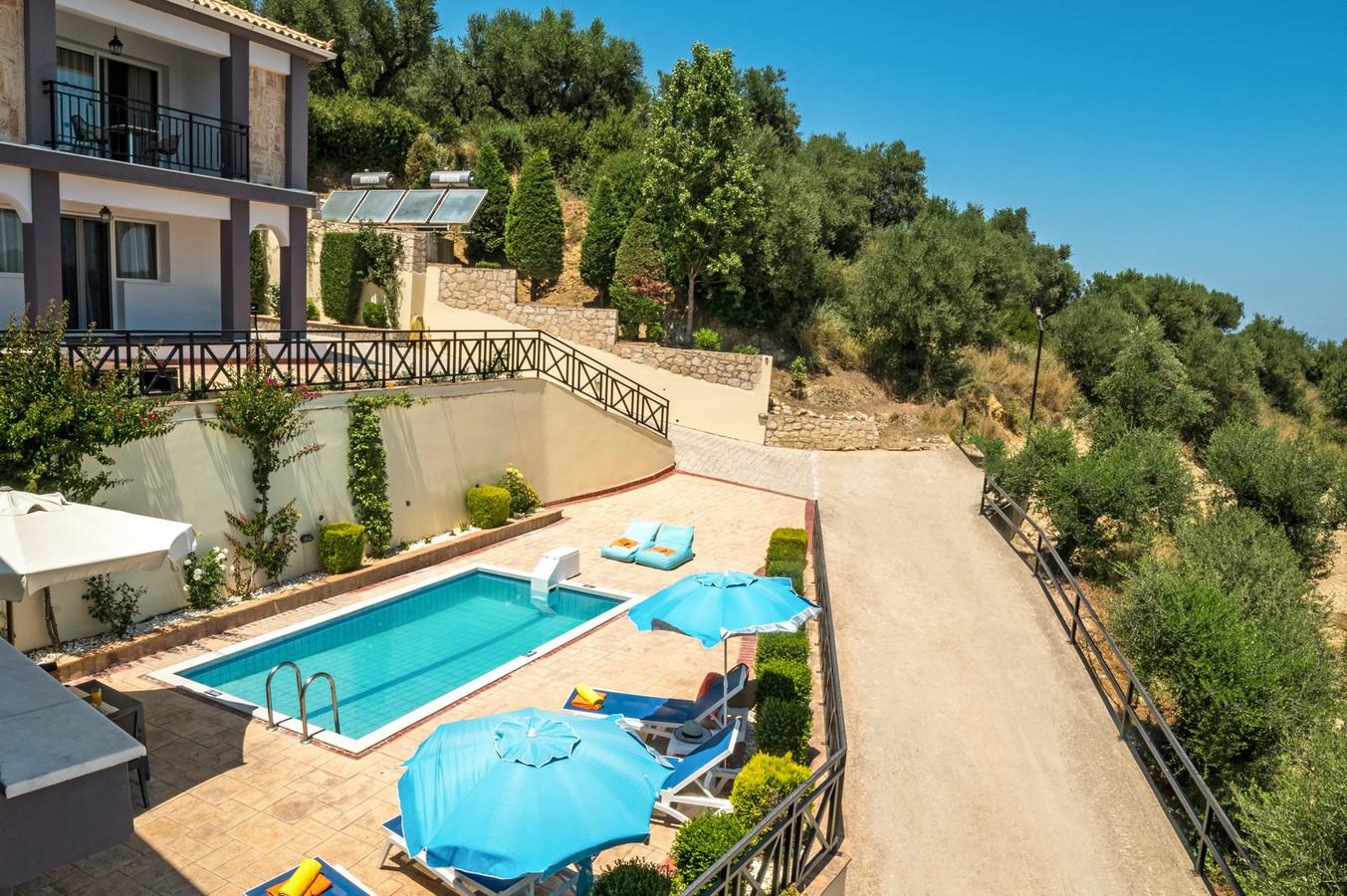 Aerial view of the villa outdoor