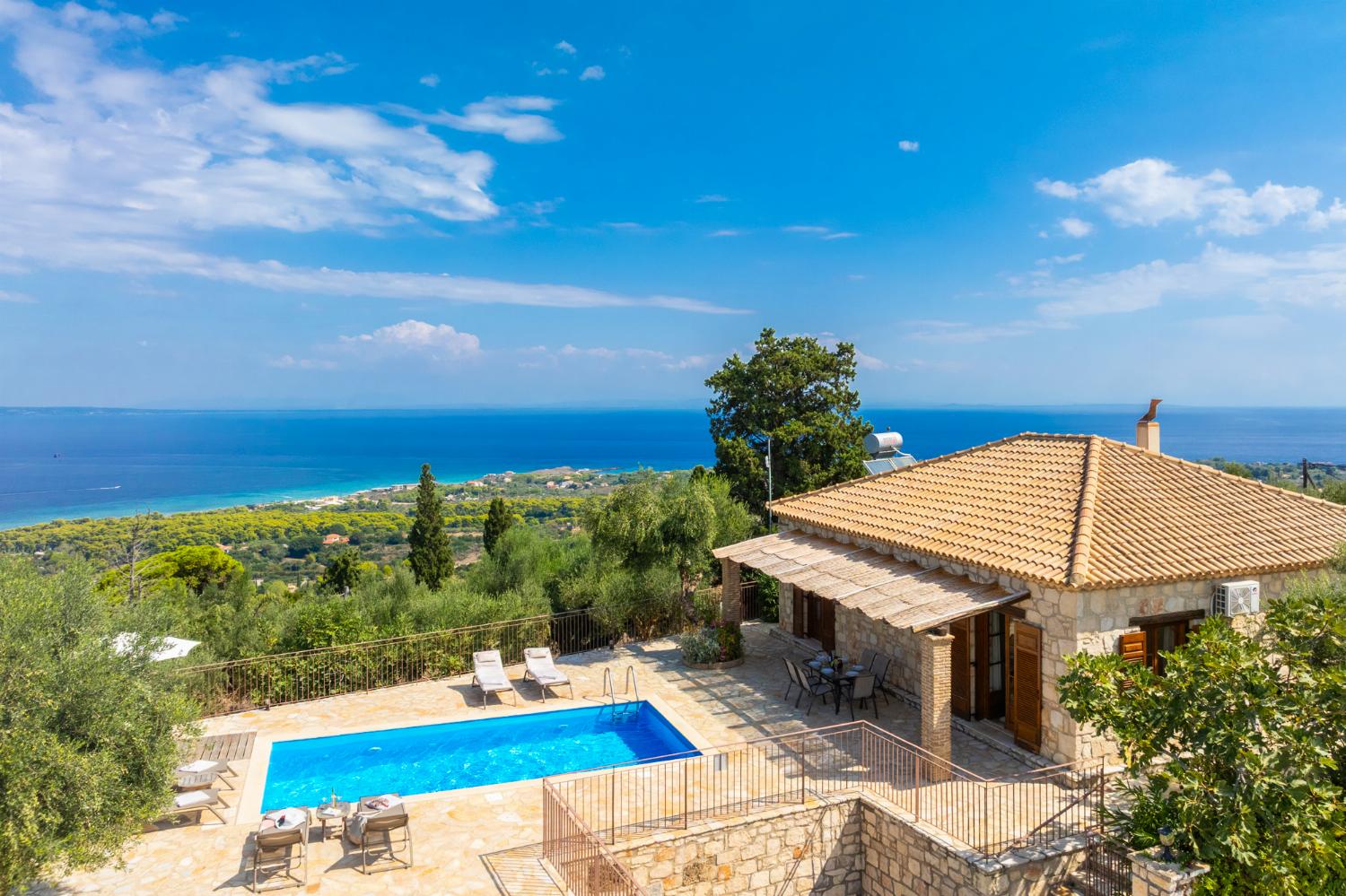 Beautiful villa with private pool and terrace with panoramic sea views