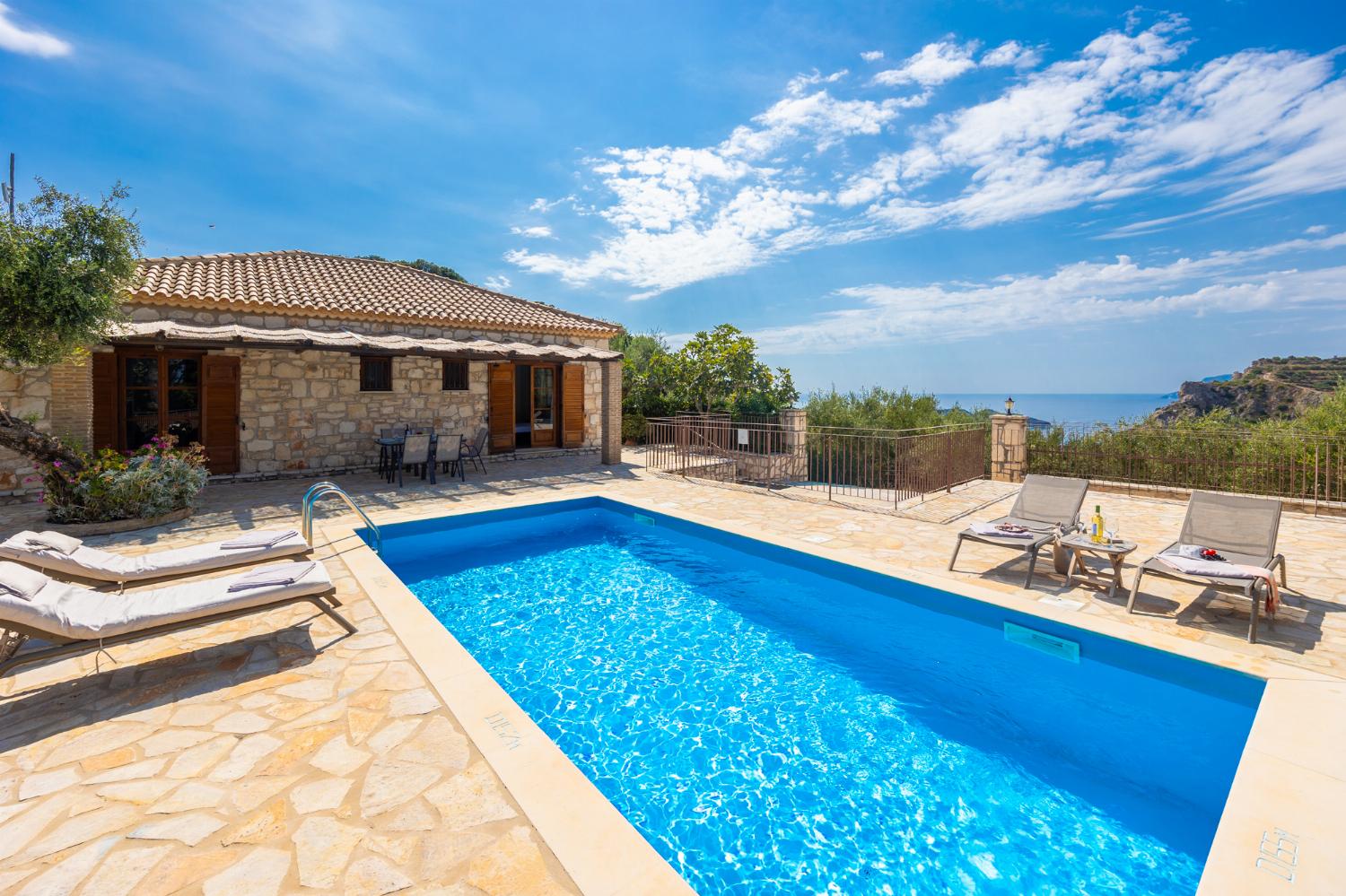 Beautiful villa with private pool and terrace with panoramic sea views