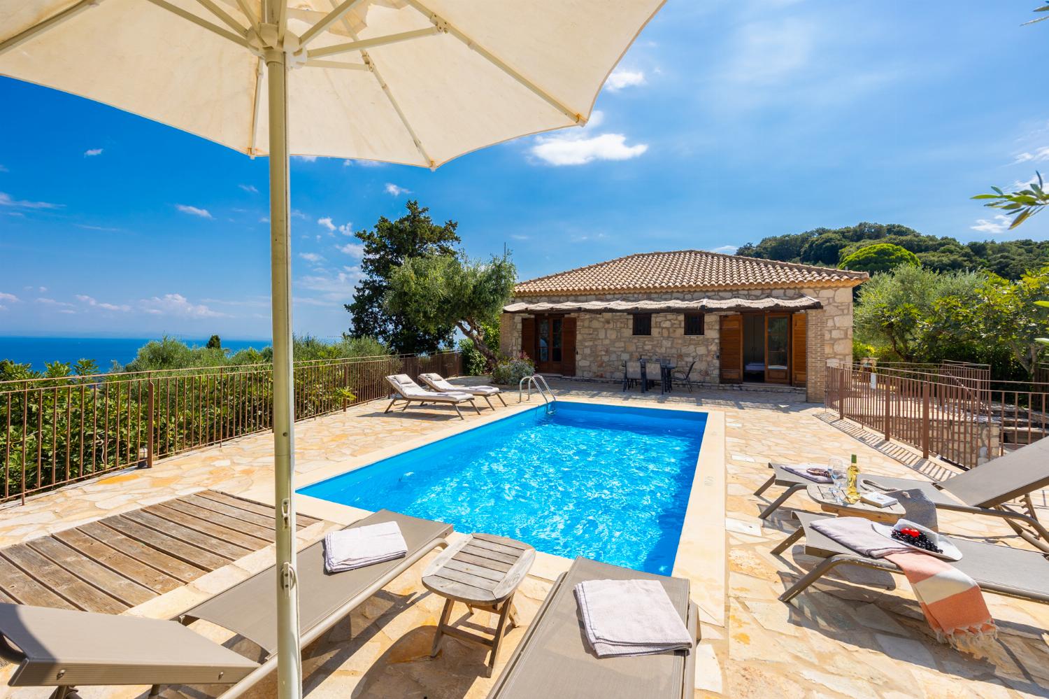 Beautiful villa with private pool and terrace with panoramic sea views