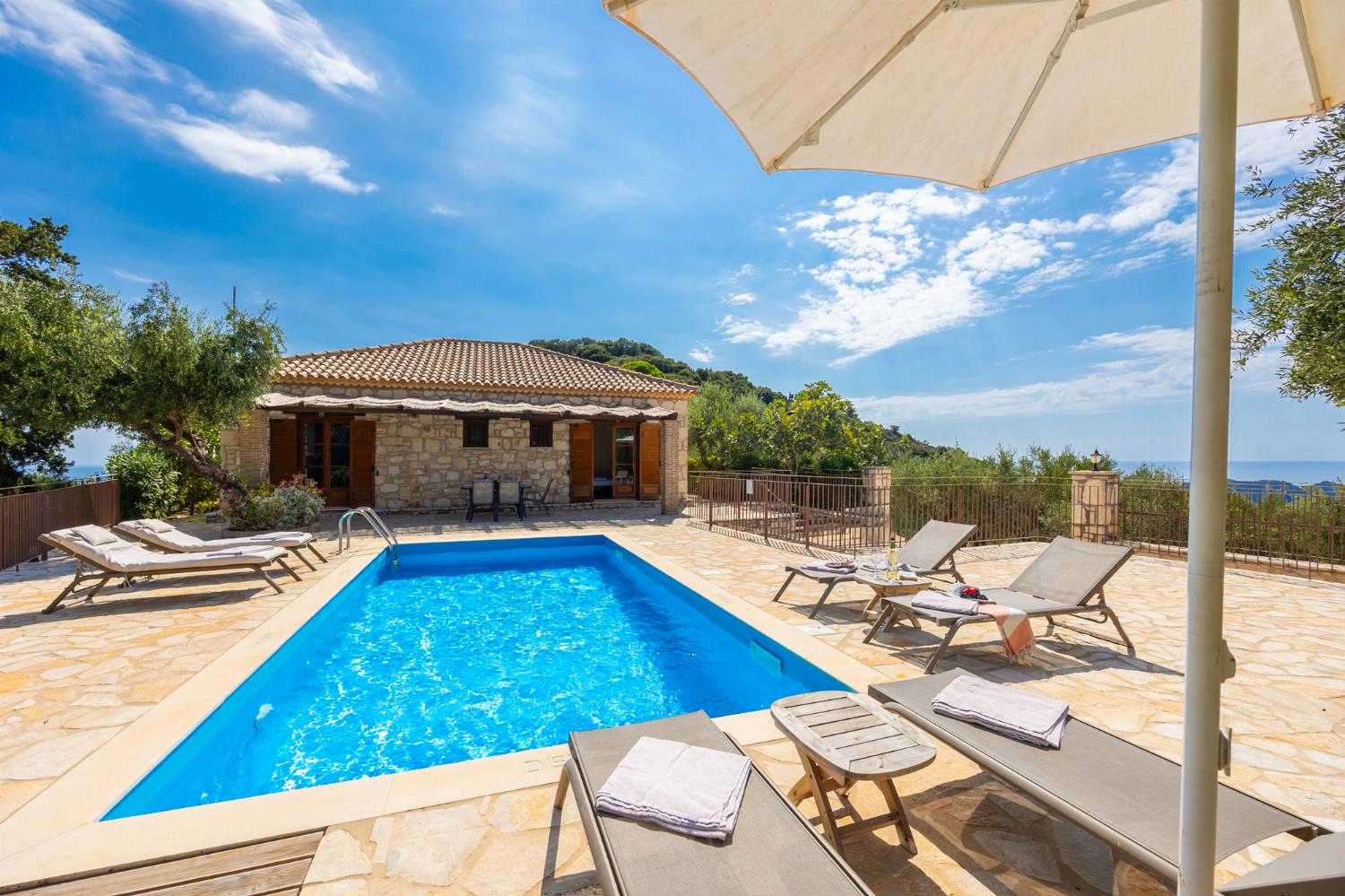 Beautiful villa with private pool and terrace with panoramic sea views