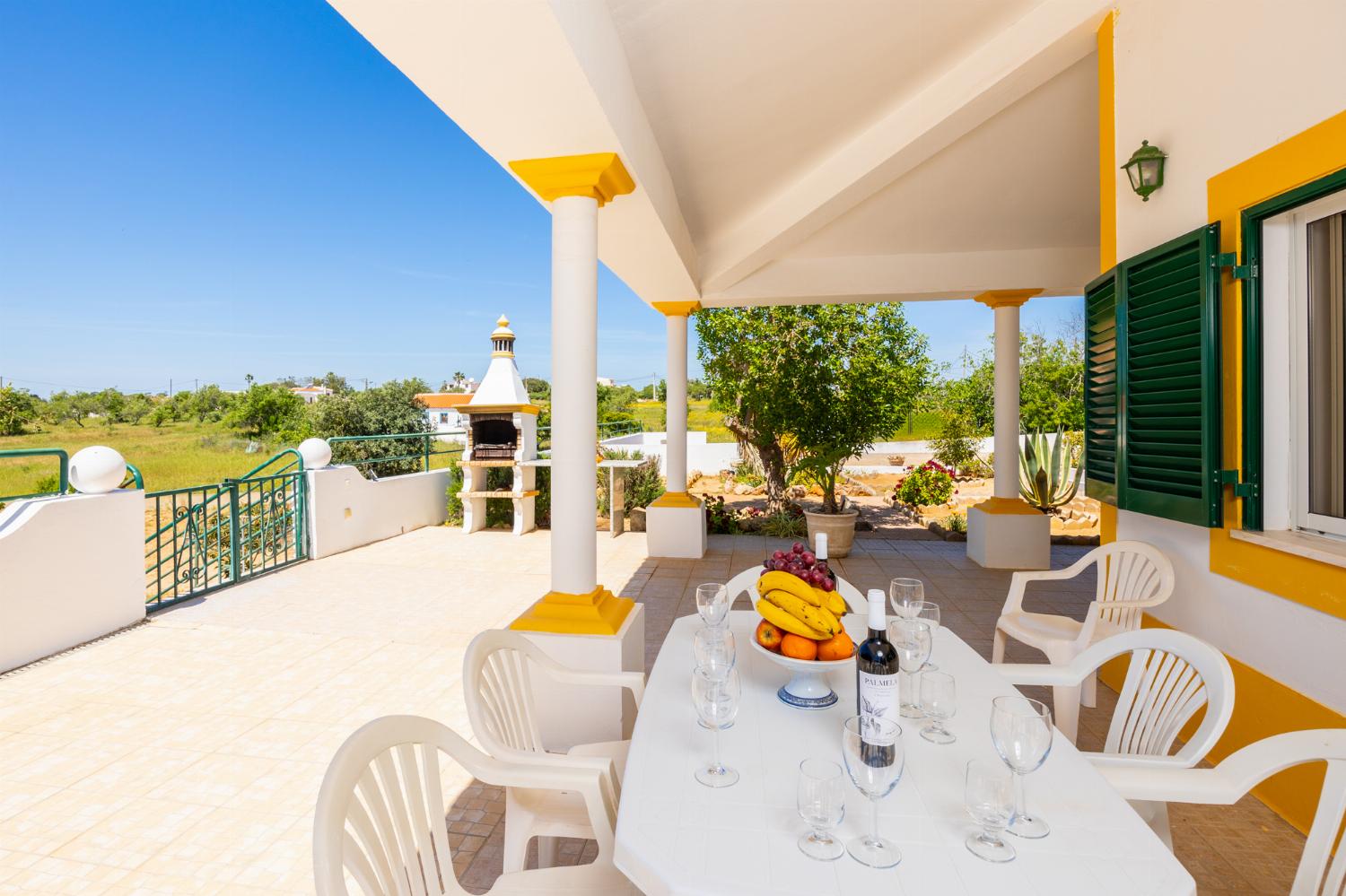 Sheltered terrace area with BBQ