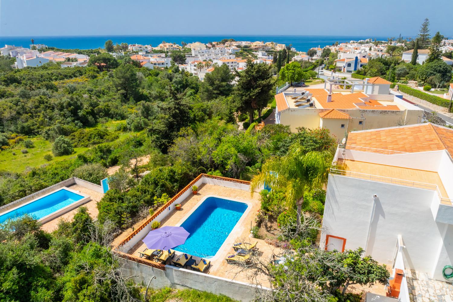 Aerial view of villa