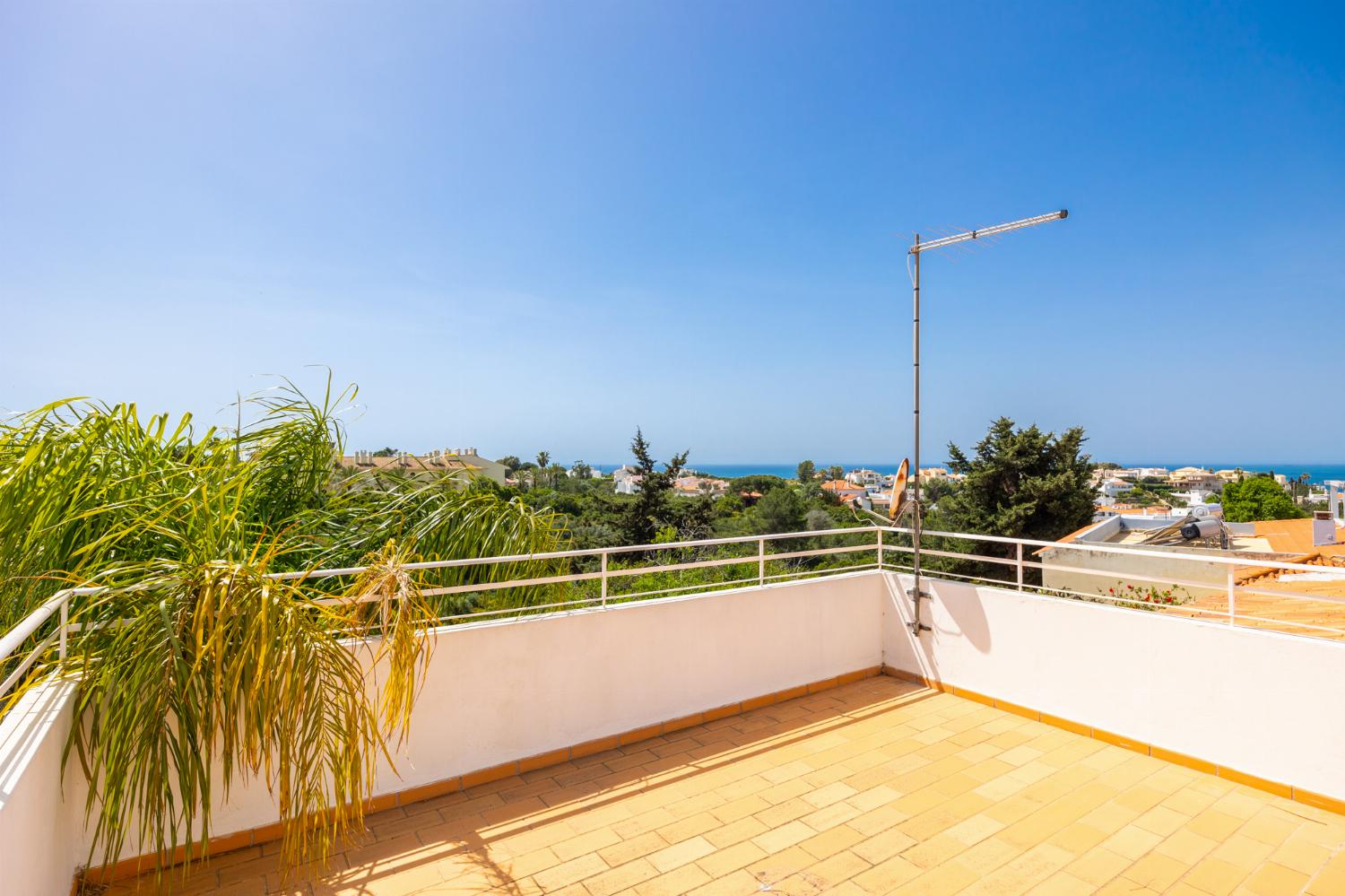 Roof terrace with sea views