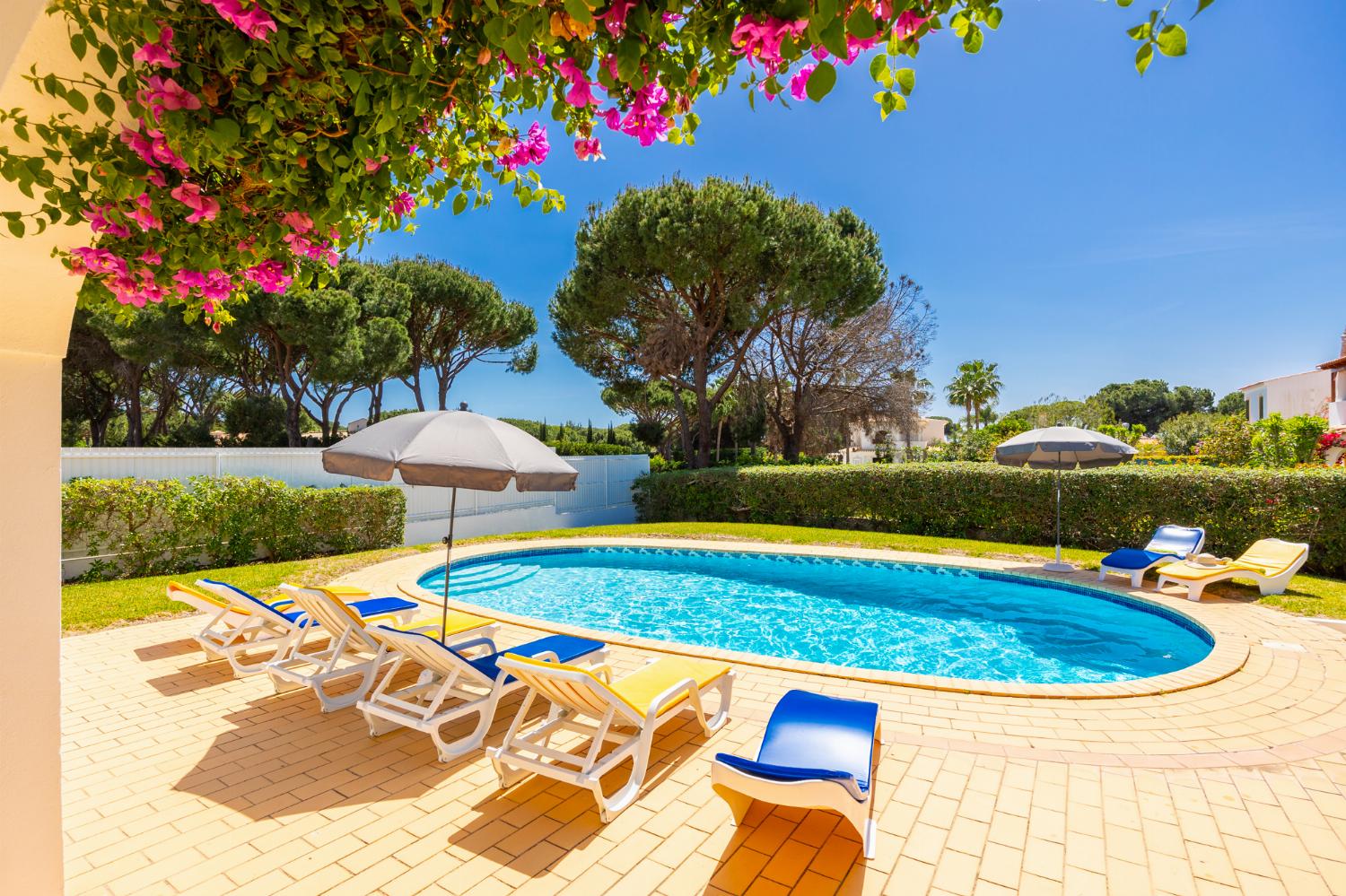 Private pool, terrace, and garden
