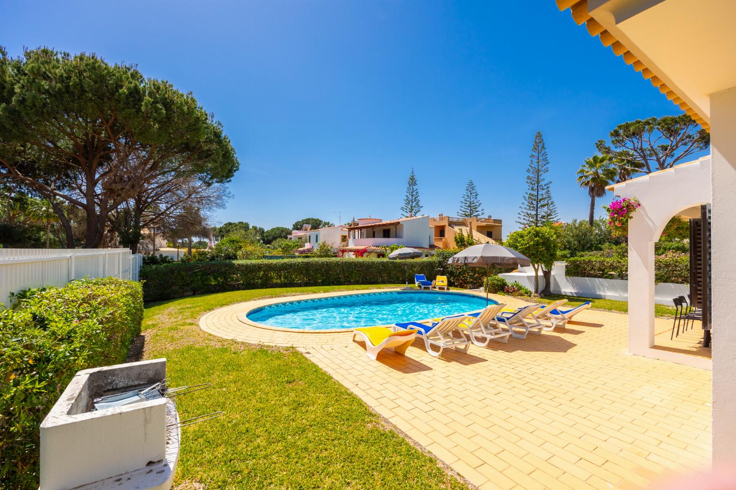 Private pool, terrace, and garden