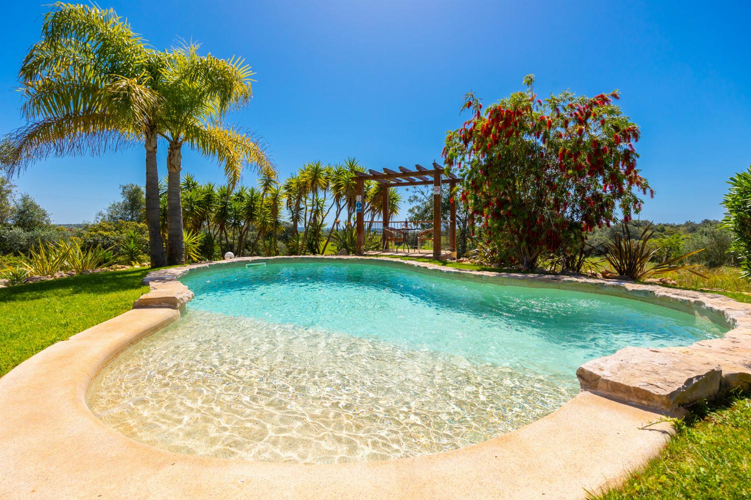 Private pool, terrace, and garden