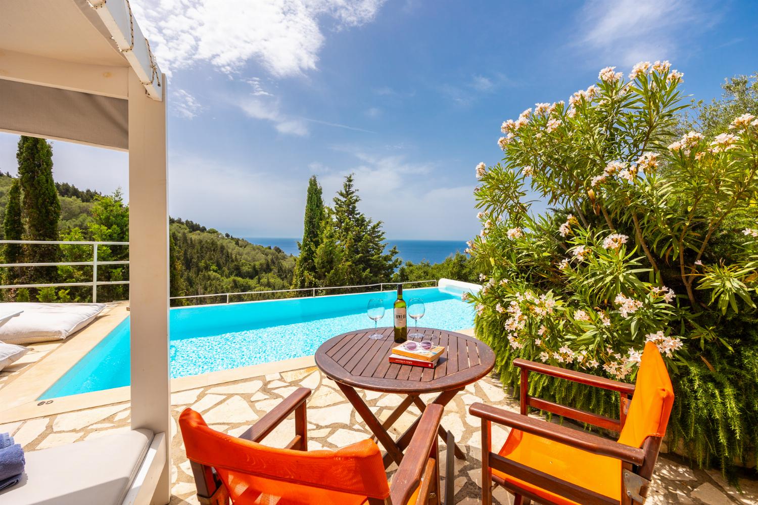 Terrace area with panoramic sea views