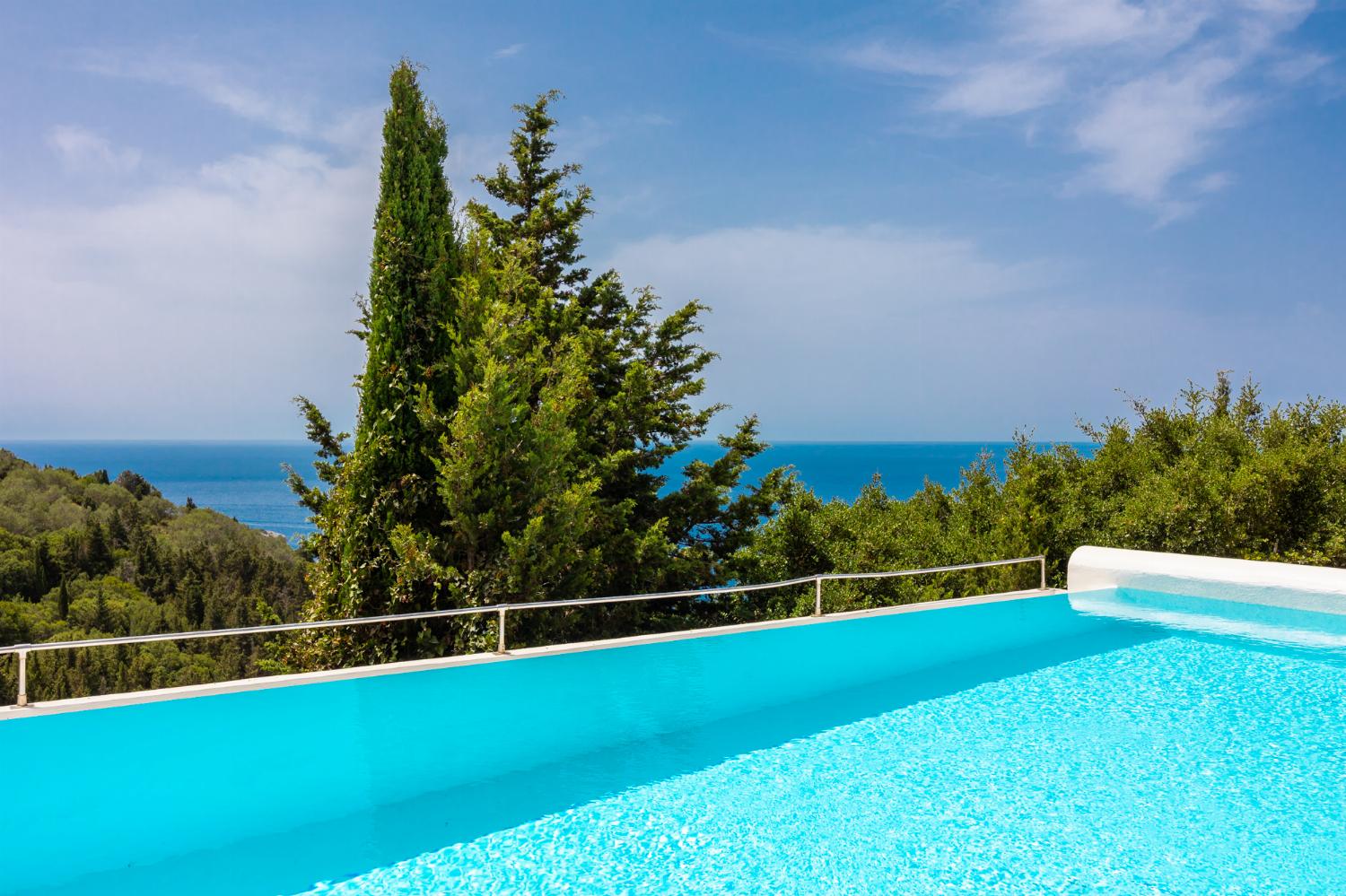 Private pool and terrace with panoramic sea views