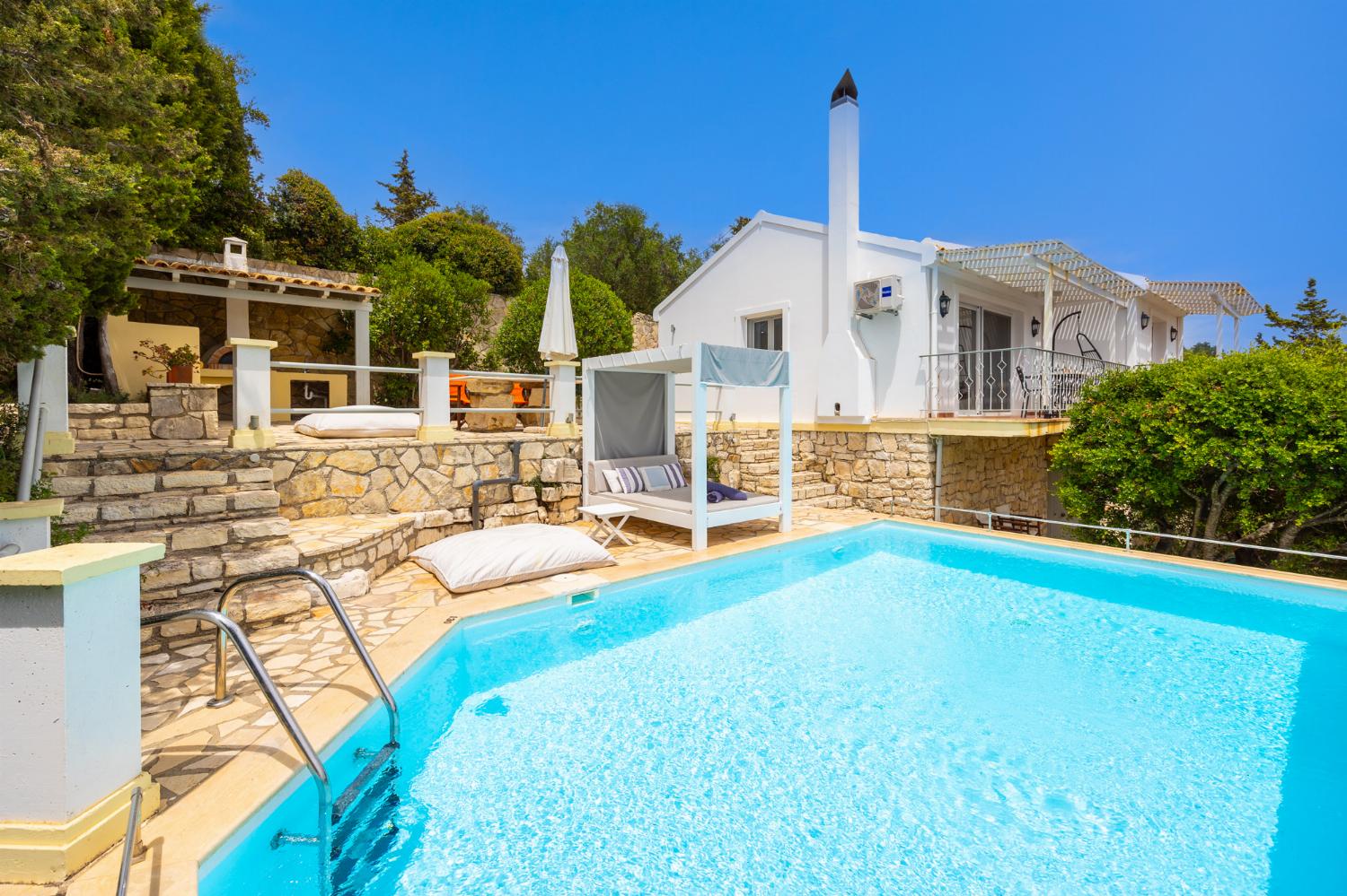 ,Beautiful villa with private pool and terrace with panoramic sea views