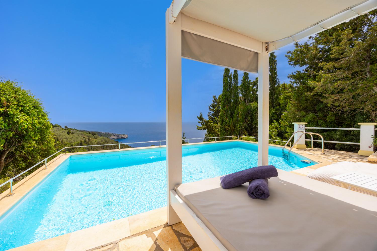 Private pool and terrace with panoramic sea views