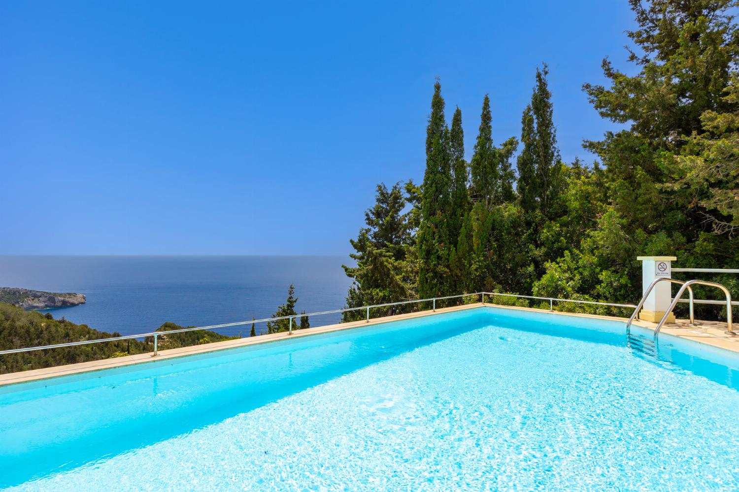 Private pool and terrace with panoramic sea views